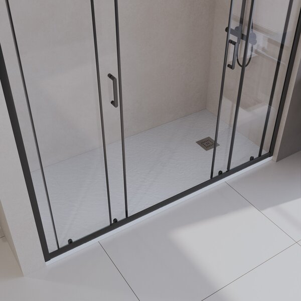 Душевой поддон из искусственного мрамора в комплекте с сифоном BelBagno UNO TRAY-MR-UNO-AH-170/70-35-W-CR