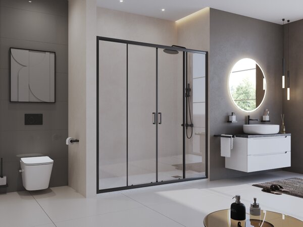 Душевой поддон из искусственного мрамора в комплекте с сифоном BelBagno UNO TRAY-MR-UNO-AH-170/70-35-W-CR