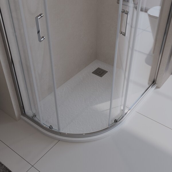 Душевой поддон из искусственного мрамора в комплекте с сифоном BelBagno UNO TRAY-MR-UNO-RH-120/80-550-35-W-R-CR