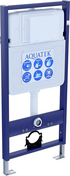 Set AQUATEK АЛЬТАИР (рама AQUATEK Standard INS-0000012 с звукоиз.прокладкой+крепеж KKI-0000002+кнопкаKDI-0000009+унитаз АЛЬТАИР AQ1980-00 с крышкой