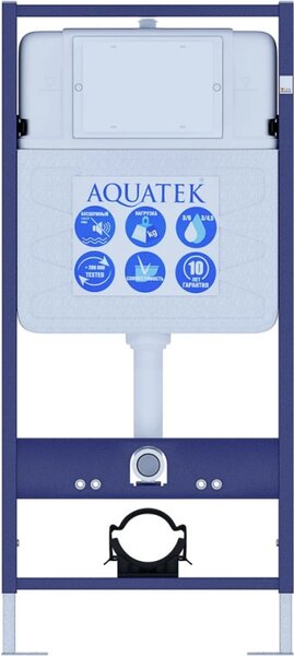 Set AQUATEK АЛЬТАИР (рама AQUATEK Standard INS-0000012 с звукоиз.прокладкой+крепеж KKI-0000002+кнопкаKDI-0000009+унитаз АЛЬТАИР AQ1980-00 с крышкой