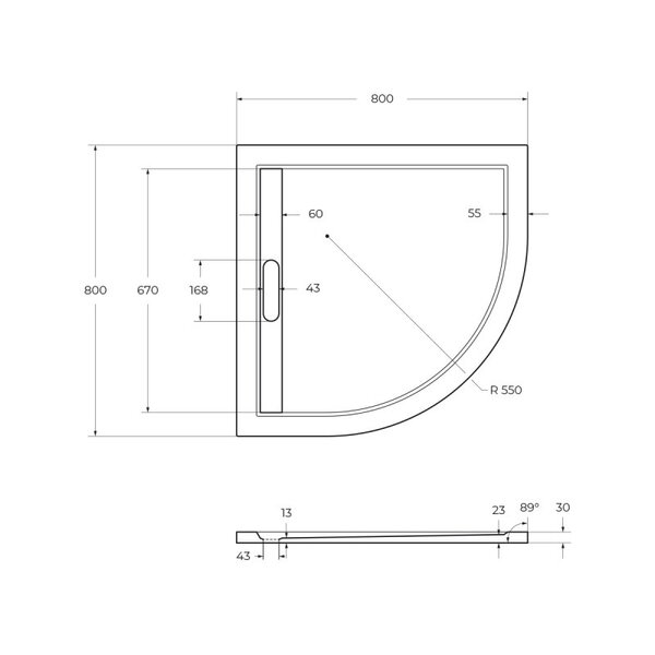 Душевой поддон Cezares TRAY-AS-R-80-30-W 80х80 см