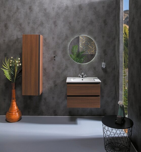 Шкаф пенал Boheme Armadi Art Capolda 35 849-120-D подвесной Dark wood