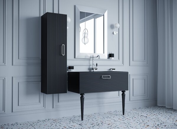 Шкаф пенал Boheme Armadi Art Vallessi Avantgarde Linea 845-BCR подвесной Черный Хром