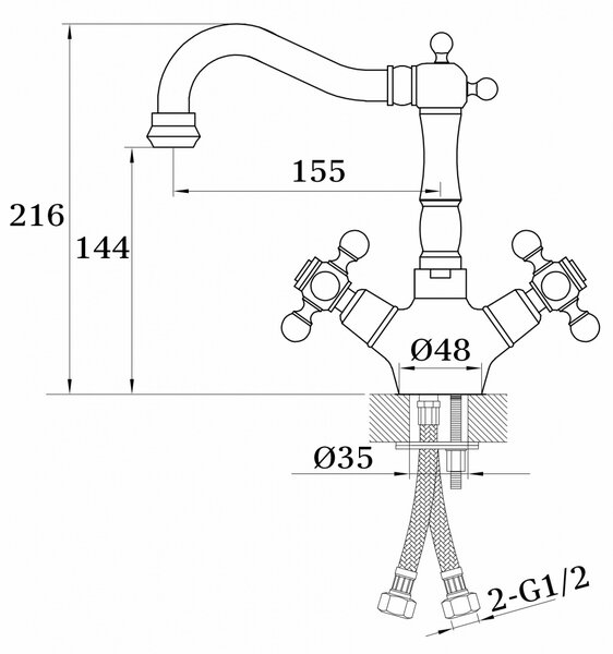 Смеситель Ganzer Constantin GZ 09012 для раковины