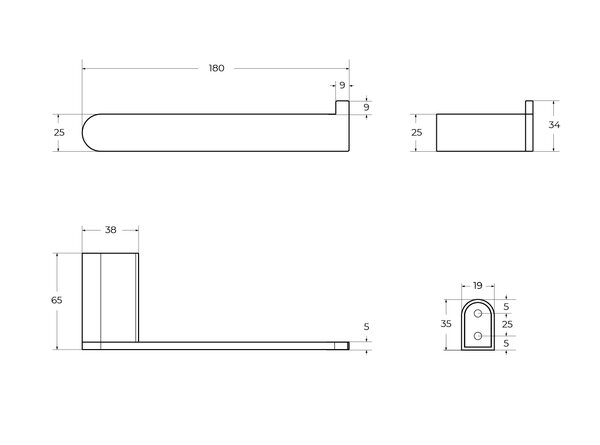 Держатель для туалетной бумаги CEZARES STYLUS-PH-NOP Черный матовый