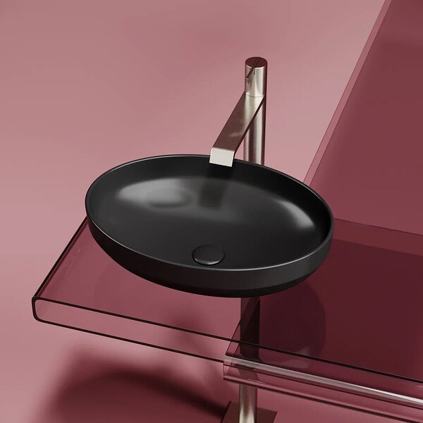 Раковина Ceramicanova овальная (цвет Черный Матовый) Element 502*363*145мм