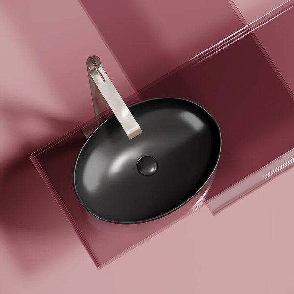 Раковина Ceramicanova овальная (цвет Черный Матовый) Element 502*363*145мм