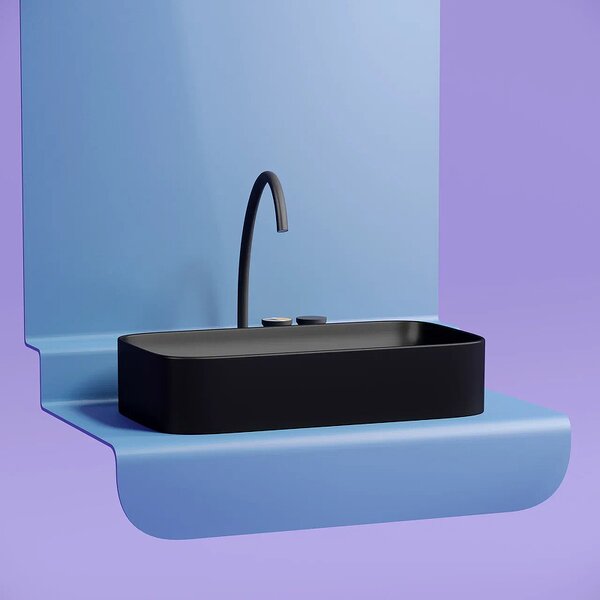 Раковина Ceramicanova прямоугольная (цвет Черный Матовый) Element 705*380*122мм