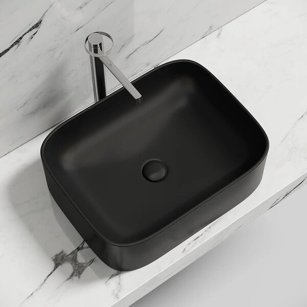 Раковина Ceramicanova прямоугольная (цвет Черный Матовый) Element 505*380*150мм