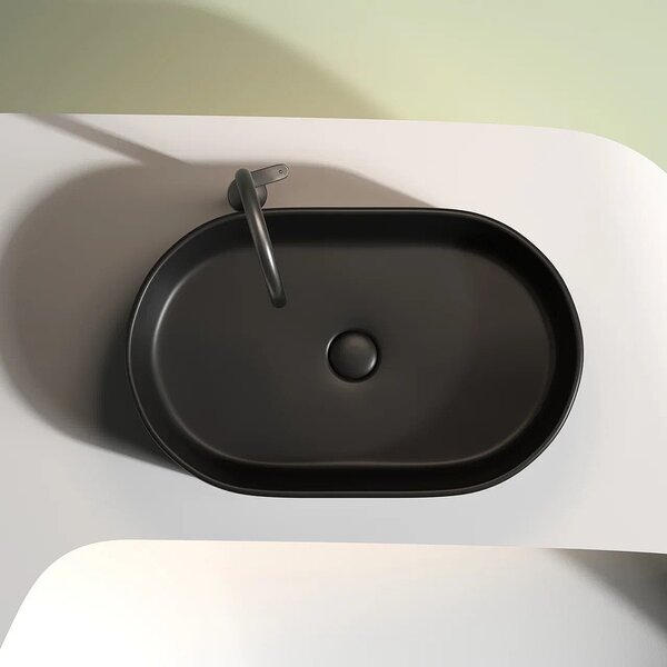 Раковина Ceramicanova овальная (цвет Черный Матовый) Element 608*385*122мм