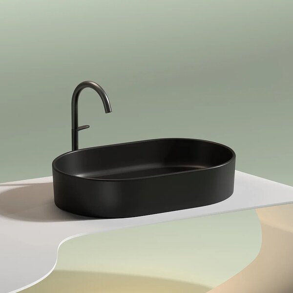Раковина Ceramicanova овальная (цвет Черный Матовый) Element 608*385*122мм