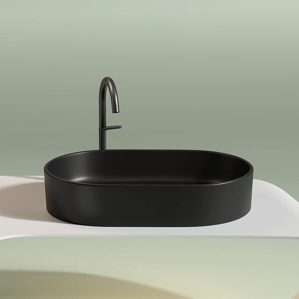 Раковина Ceramicanova овальная (цвет Черный Матовый) Element 608*385*122мм
