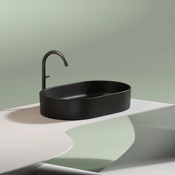 Раковина Ceramicanova овальная (цвет Черный Матовый) Element 608*385*122мм