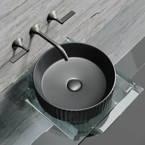 Раковина Ceramicanova круглая (цвет Темный Антрацит Матовый) Element 360*360*115мм