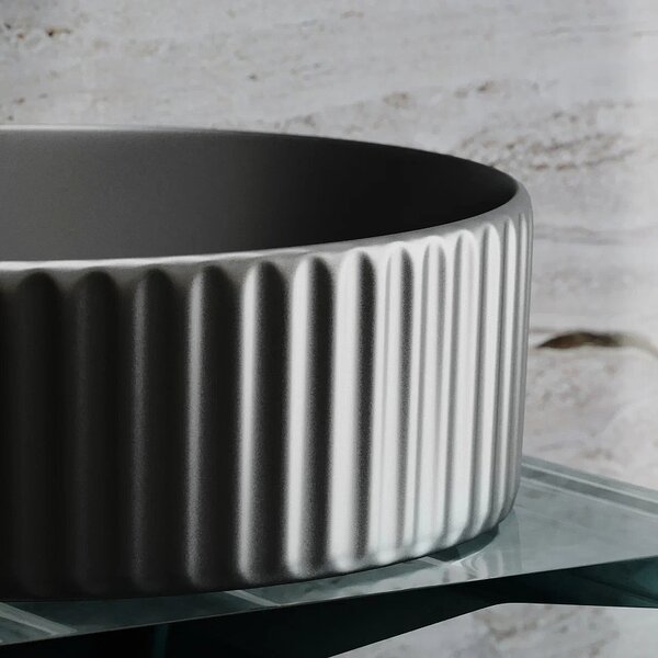 Раковина Ceramicanova круглая (цвет Темный Антрацит Матовый) Element 360*360*115мм