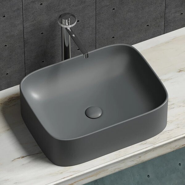 Раковина Ceramicanova прямоугольная (Темный Антрацит Матовый) Element 505*380*150мм