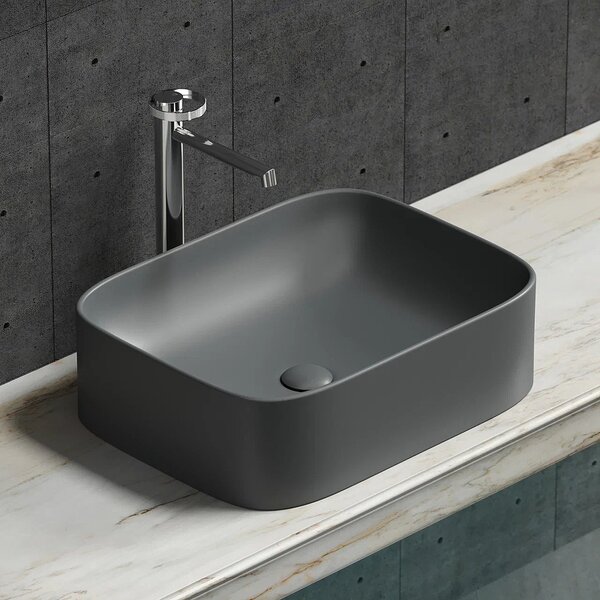 Раковина Ceramicanova прямоугольная (Темный Антрацит Матовый) Element 505*380*150мм
