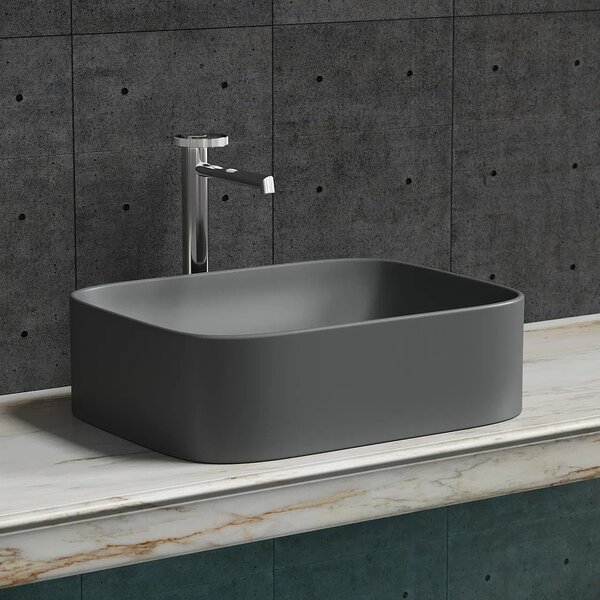 Раковина Ceramicanova прямоугольная (Темный Антрацит Матовый) Element 505*380*150мм