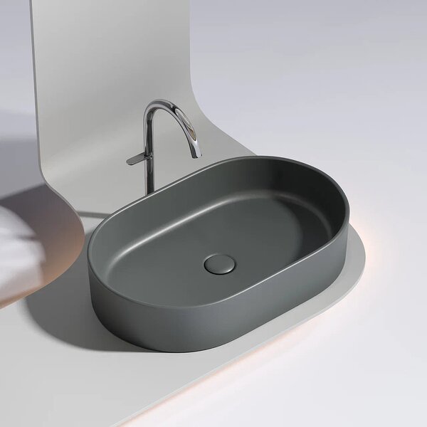 Раковина Ceramicanova овальная (цвет Темный Антрацит Матовый) Element 608*385*122мм