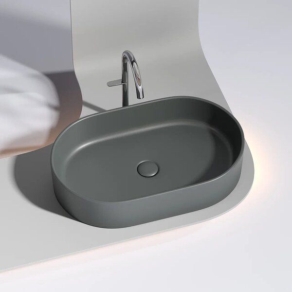 Раковина Ceramicanova овальная (цвет Темный Антрацит Матовый) Element 608*385*122мм