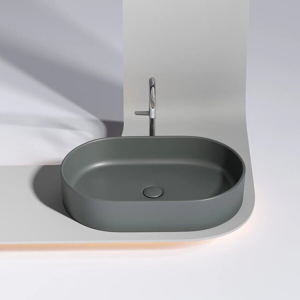 Раковина Ceramicanova овальная (цвет Темный Антрацит Матовый) Element 608*385*122мм