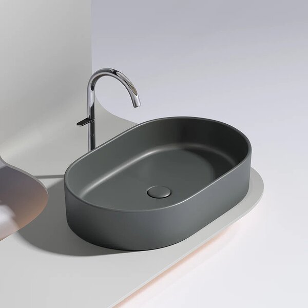 Раковина Ceramicanova овальная (цвет Темный Антрацит Матовый) Element 608*385*122мм
