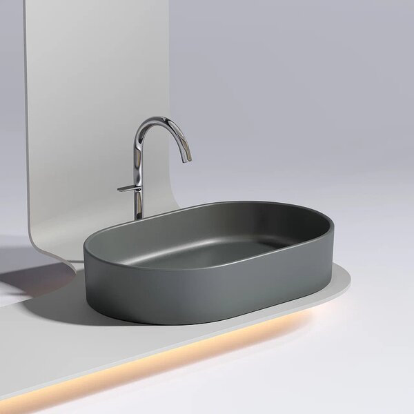 Раковина Ceramicanova овальная (цвет Темный Антрацит Матовый) Element 608*385*122мм