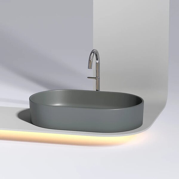 Раковина Ceramicanova овальная (цвет Темный Антрацит Матовый) Element 608*385*122мм