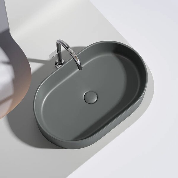 Раковина Ceramicanova овальная (цвет Темный Антрацит Матовый) Element 608*385*122мм