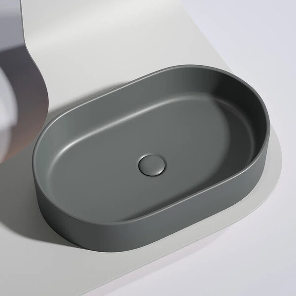 Раковина Ceramicanova овальная (цвет Темный Антрацит Матовый) Element 608*385*122мм