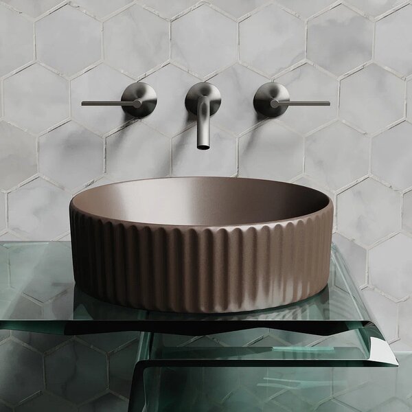 Раковина Ceramicanova круглая (цвет Темно-Коричневый Матовый) 360*360*115мм
