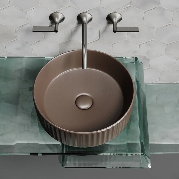 Раковина Ceramicanova круглая (цвет Темно-Коричневый Матовый) 360*360*115мм