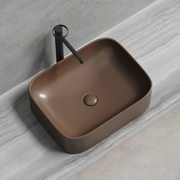 Раковина Ceramicanova прямоугольная (цвет Темно-Коричневый Матовый) Element 505*380*150мм