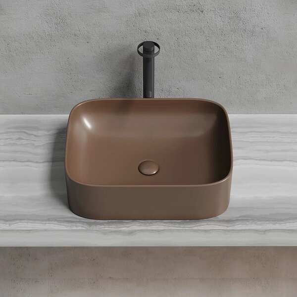 Раковина Ceramicanova прямоугольная (цвет Темно-Коричневый Матовый) Element 505*380*150мм