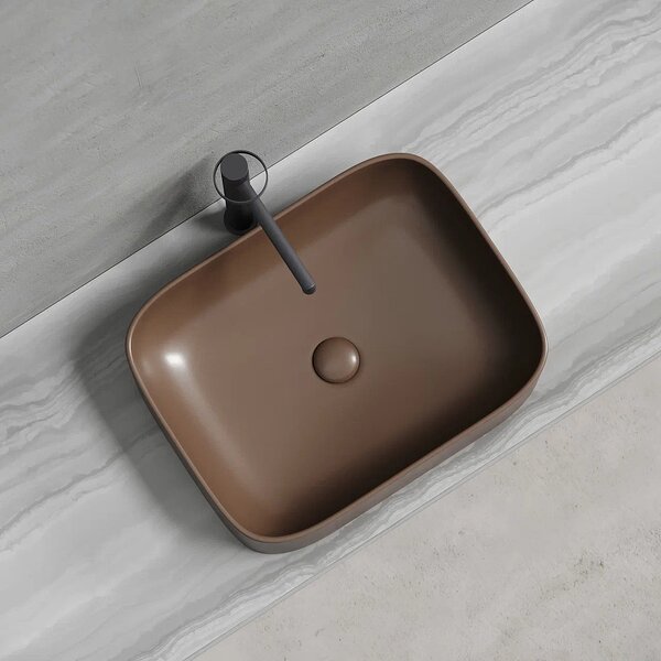 Раковина Ceramicanova прямоугольная (цвет Темно-Коричневый Матовый) Element 505*380*150мм