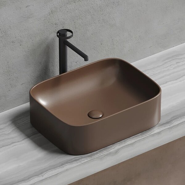 Раковина Ceramicanova прямоугольная (цвет Темно-Коричневый Матовый) Element 505*380*150мм