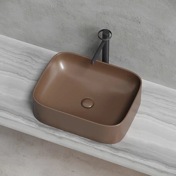 Раковина Ceramicanova прямоугольная (цвет Темно-Коричневый Матовый) Element 505*380*150мм