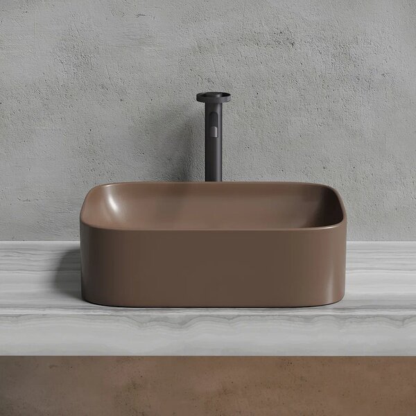 Раковина Ceramicanova прямоугольная (цвет Темно-Коричневый Матовый) Element 505*380*150мм