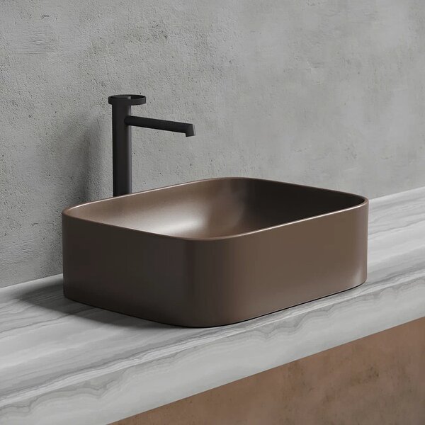 Раковина Ceramicanova прямоугольная (цвет Темно-Коричневый Матовый) Element 505*380*150мм