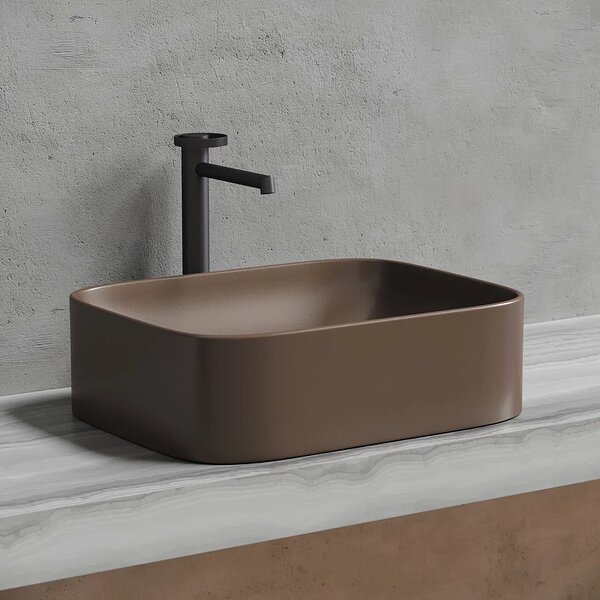 Раковина Ceramicanova прямоугольная (цвет Темно-Коричневый Матовый) Element 505*380*150мм