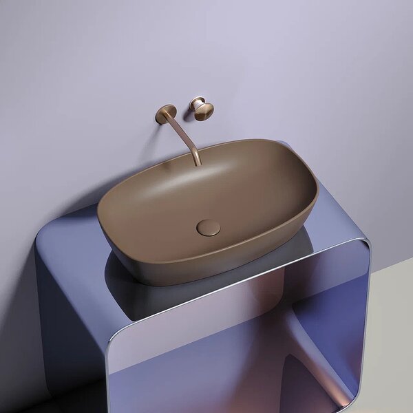Раковина Ceramicanova овальная (цвет Темно-Коричневый Матовый) 600*380*138мм