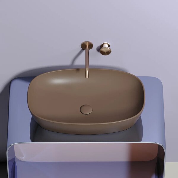 Раковина Ceramicanova овальная (цвет Темно-Коричневый Матовый) 600*380*138мм