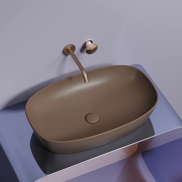 Раковина Ceramicanova овальная (цвет Темно-Коричневый Матовый) 600*380*138мм