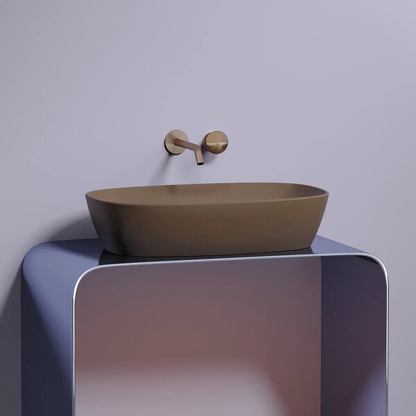 Раковина Ceramicanova овальная (цвет Темно-Коричневый Матовый) 600*380*138мм