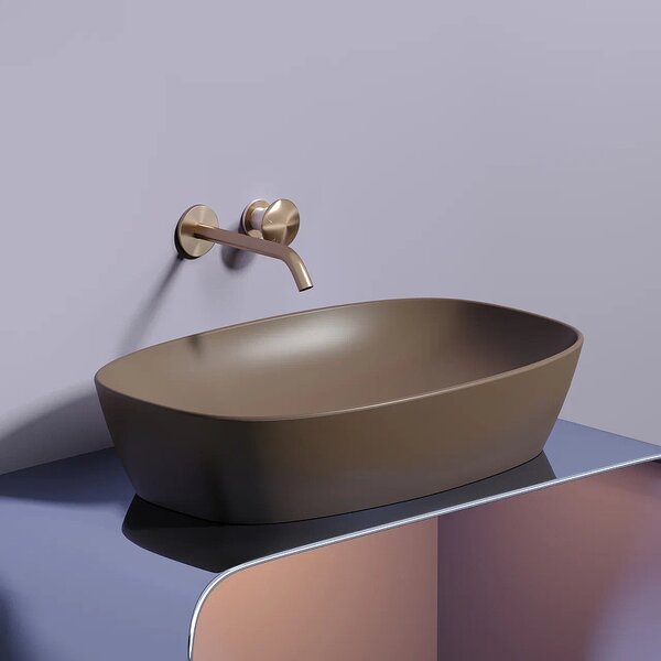 Раковина Ceramicanova овальная (цвет Темно-Коричневый Матовый) 600*380*138мм
