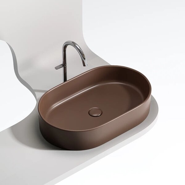 Раковина Ceramicanova овальная (цвет Темно-Коричневый Матовый) Element 608*385*122мм