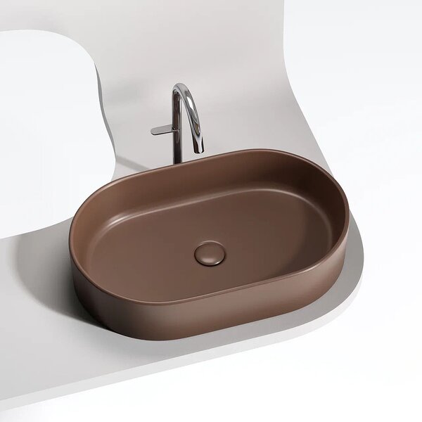 Раковина Ceramicanova овальная (цвет Темно-Коричневый Матовый) Element 608*385*122мм