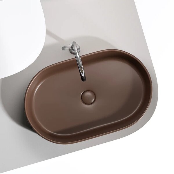 Раковина Ceramicanova овальная (цвет Темно-Коричневый Матовый) Element 608*385*122мм