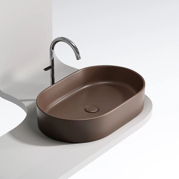 Раковина Ceramicanova овальная (цвет Темно-Коричневый Матовый) Element 608*385*122мм